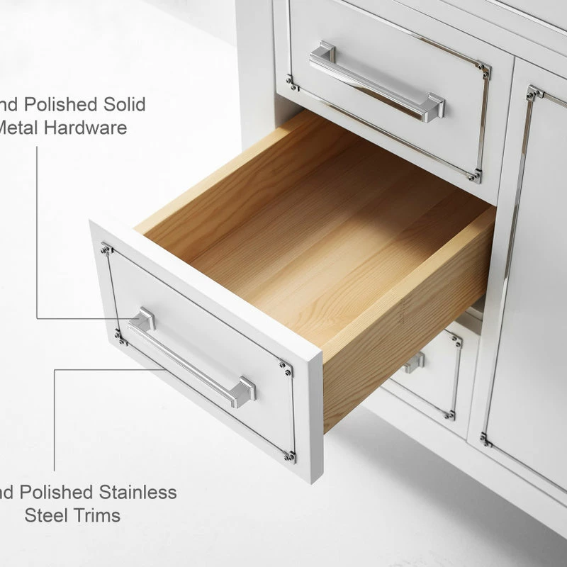 Outlet ๐ Ancerre Designs Aspen Bathroom Vanity Set, White, 48" โ - Image 8