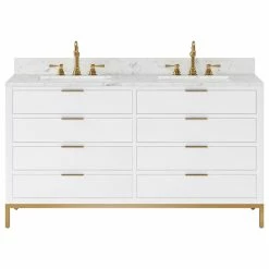 Brand new 🎁 Water Creation Bristol 60" Marble Countertop Vanity, Pure White 🥰