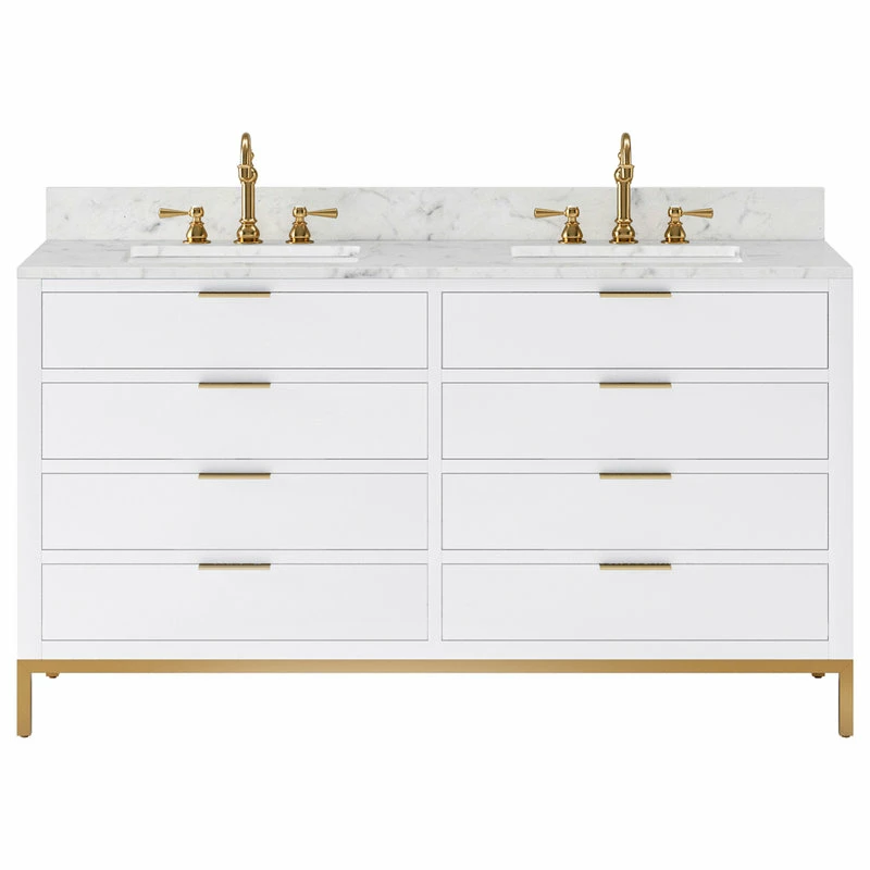Brand new 🎁 Water Creation Bristol 60" Marble Countertop Vanity, Pure White 🥰