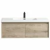 Cheap 🌟 Bathroom Vanity Wholesale INC. Aurora 48'' Single Sink Wall Mounted Modern Bathroom Vanity, Light White Oak 👏