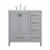 Coupon 🌟 Elegant Furniture & Lighting Grey 32" Single Sink Bathroom Vanity 🎁