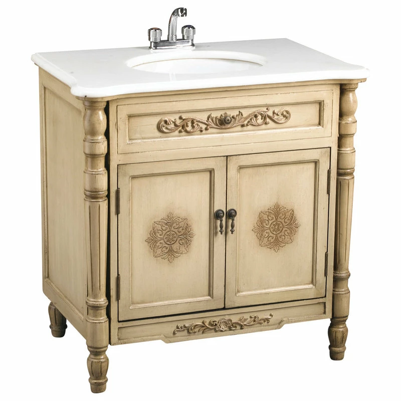 Discount โค๏ธ Orchard Creek Designs Off White Vanity Sink With White Marble ๐