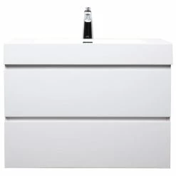 Best Pirce 👏 Concept Baths And Interiors Angela 31.5" Wall Mount Bathroom Vanity, Gloss White 🎁