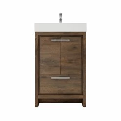Discount 👏 Better Bath Vanities Azure 24" Freestanding Vanity With Reinforced Acrylic Sink, Rosewood ⌛