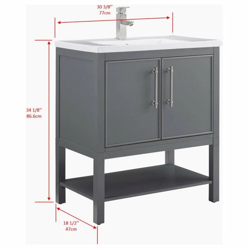 Outlet 🥰 Sudio Design Taylor 30" Bathroom Vanity, Dark Gray ⭐ - Image 9