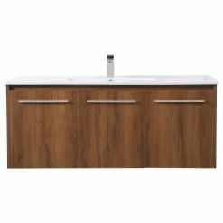 Top 10 💯 Elegant Furniture & Lighting Roman Single Bathroom Floating Vanity, Walnut Brown, 48" 😉