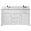 Discount 👍 Vinnova Lorna White Bathroom Vanity Set, 60 Inch, Without Mirror 🔥