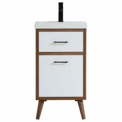 Promo 🤩 Elegant Furniture & Lighting Brooke 18" Bathroom Vanity, Matte White 🤩