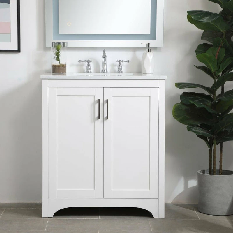 Budget 😍 Elegant Furniture & Lighting Maisie 30" Single Bathroom Vanity, White 🎁 - Image 2