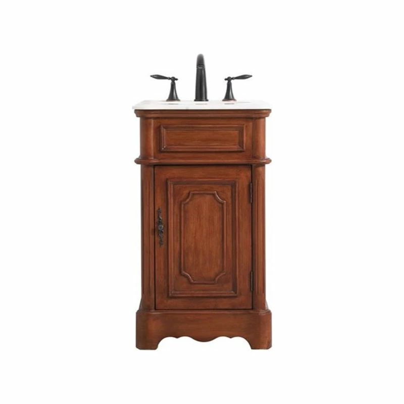 Best Pirce ๐ฅ Elegant Furniture & Lighting Elegant Decor Francis 19" Solid Wood And Metal Single Bathroom Vanity In Teak ๐ - Image 3