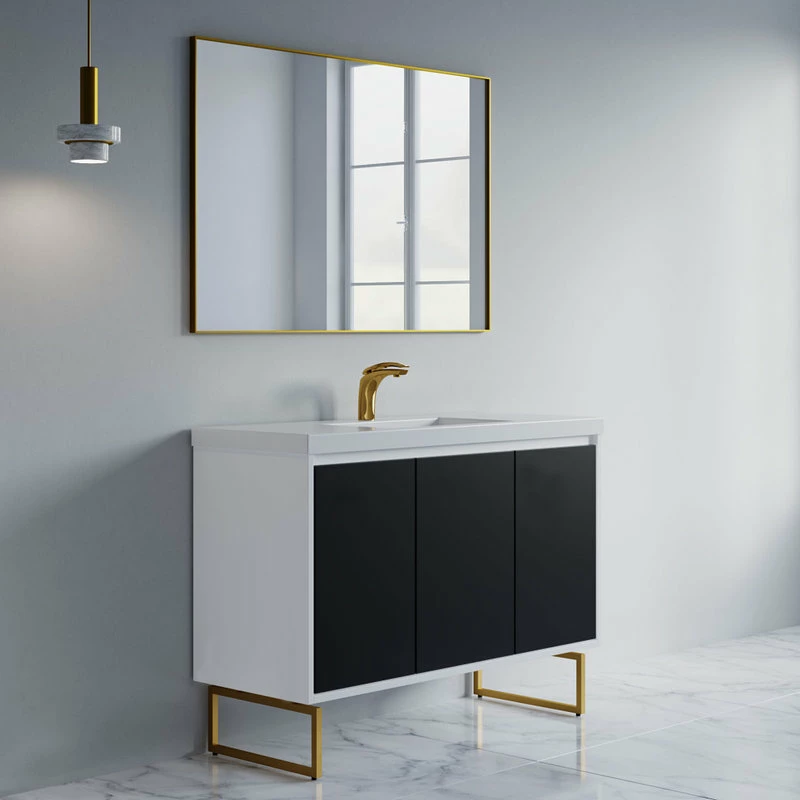 Wholesale ๐ Dowell K&B Supplies Dello 48" Single Bathroom Vanity Set With Rectangle Legs, Black ๐ - Image 3