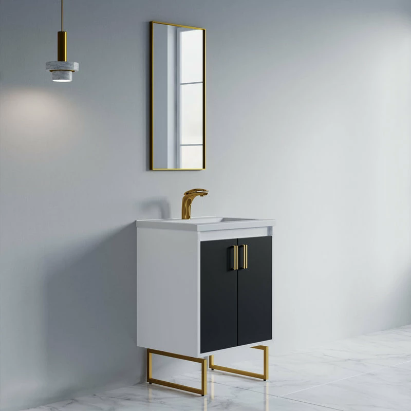 Buy 🥰 Dowell K&B Supplies Dello 24" Single Bathroom Vanity Set With Rectangle Legs, Black 🛒 - Image 7