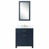Best deal 🤩 Water Creation Madison 30" Single Carrara Marble Vanity In Monarch Blue, Vanity F2-0013-06-Fx F 😀