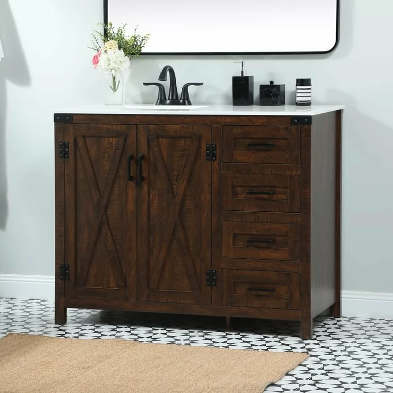 Cheapest ๐ Elegant Furniture & Lighting 19" Farmhouse Expresso-Light Bathroom Vanity ๐ฅ - Image 3
