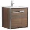 Promo 🎁 Fine Fixtures Oakville Wall Mount Bathroom Vanity, Walnut Ebony, 24", Chrome Hardware 🎉