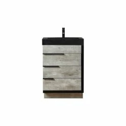 Best reviews of 🥰 Dowell K&B Supplies Wilson 24" Single Bathroom Vanity Set, Grey With Black Sink 👏