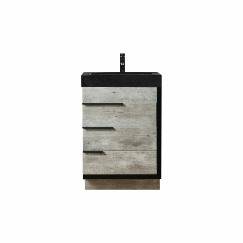 Best reviews of ๐ฅฐ Dowell K&B Supplies Wilson 24" Single Bathroom Vanity Set, Grey With Black Sink ๐