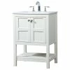 Buy 🥰 Elegant Furniture & Lighting Elegant Decor Theo 24" Zinc Alloy MDF Single Bathroom Vanity In White ✔️