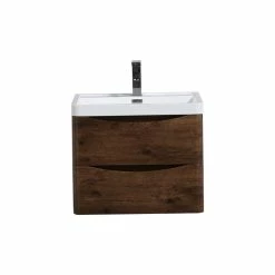 Coupon 🤩 Eviva LLC Eviva Smile 28" Rosewood Wall Mount Vanity, White Acrylic Sink ✨