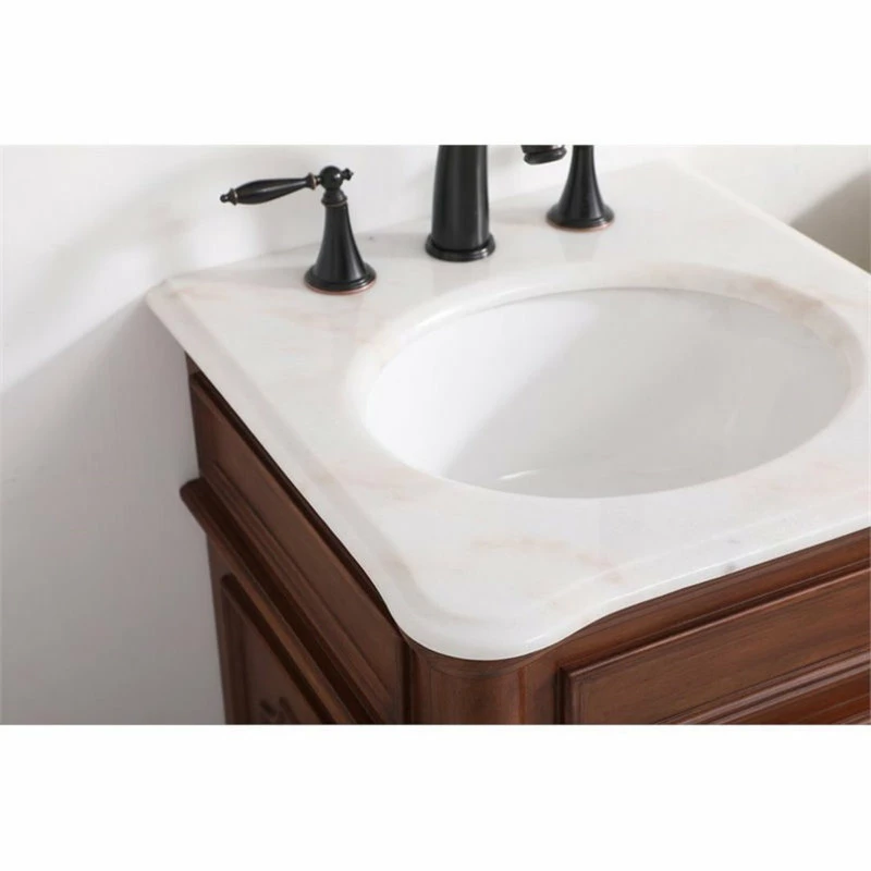 Best Pirce ๐ฅ Elegant Furniture & Lighting Elegant Decor Francis 19" Solid Wood And Metal Single Bathroom Vanity In Teak ๐ - Image 4