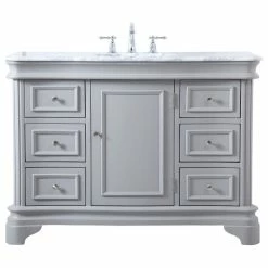 Budget 🧨 Elegant Furniture & Lighting Kaden 48" Single Bathroom Vanity Set, Gray ❤️