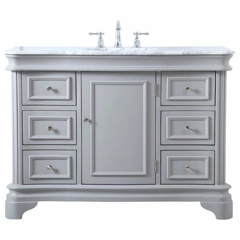 Budget 🧨 Elegant Furniture & Lighting Kaden 48" Single Bathroom Vanity Set, Gray ❤️