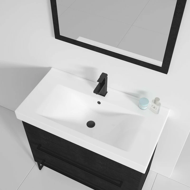 Best reviews of ๐ Fine Fixtures Modern Vanity Set, Black Marble, 36", Black Hardware โจ - Image 7