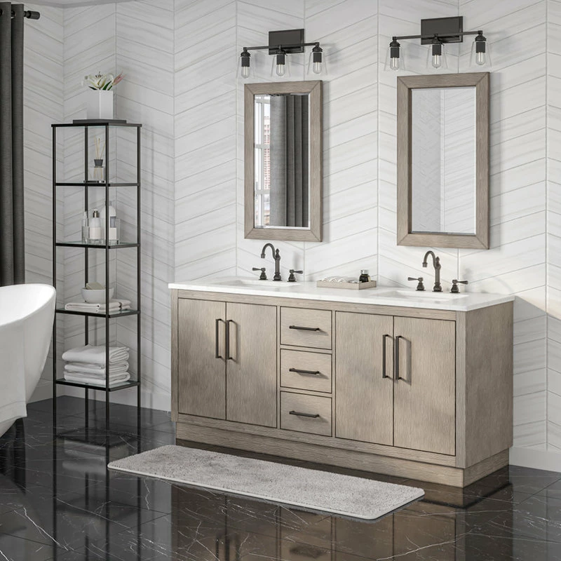 Cheapest 🧨 Water Creation Hugo Bathroom Vanity, Grey Oak, 72", Vanity Only 🧨 - Image 3