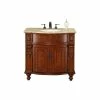 Brand new 🌟 Silkroad Exclusive 36 Inch Cherry Brown Bathroom Vanity With Single Sink, Travertine, Traditional ⭐