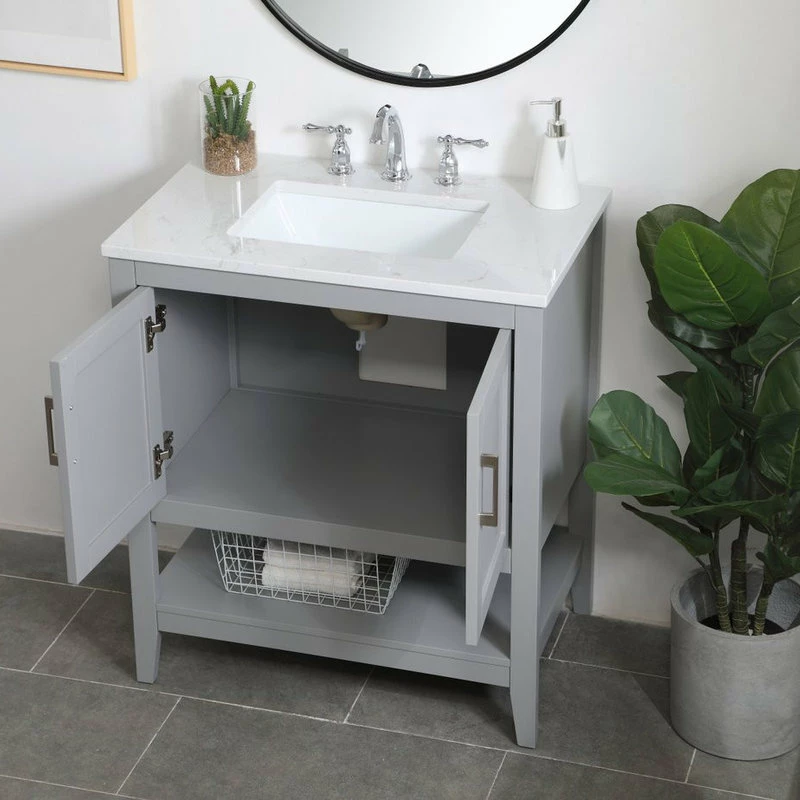 Wholesale 🔥 Elegant Furniture & Lighting Addison 30" Single Bathroom Vanity, Gray 😍 - Image 4