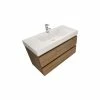 Promo 🤩 Bathroom Vanity Wholesale INC. 42" Wall Mount Vanity With Reinforced Acrylic Sink, Natural Oak ⭐