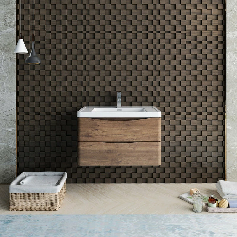 Buy ๐ Fresca Tuscany 32" Wall-Mounted Single Bathroom Vanity In Rosewood With Marble Top โ๏ธ - Image 3