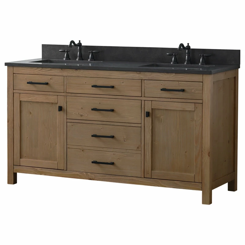 Best Pirce ๐คฉ Sudio Design Jasper 60" Double Bathroom Vanity, Textured Natural, Blue Limestone ๐ - Image 2