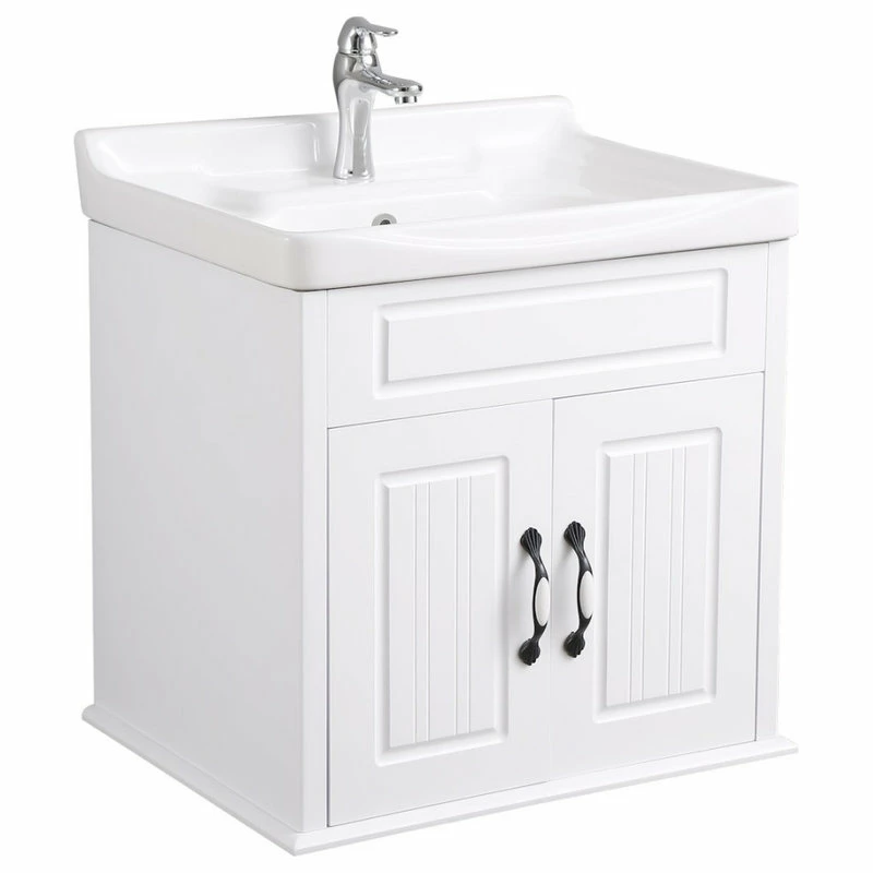 Discount ✨ Renovators Supply Manufacturing Adeline 24 1/4" Large Wall Mounted Cabinet Vanity Sink White With Faucet & Drain ⌛