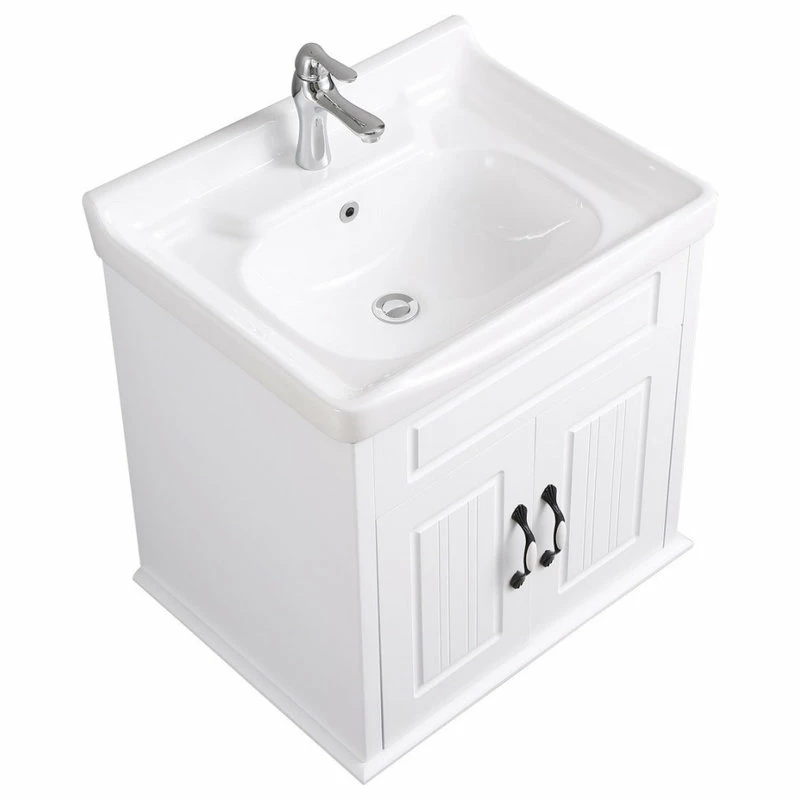 Discount ✨ Renovators Supply Manufacturing Adeline 24 1/4" Large Wall Mounted Cabinet Vanity Sink White With Faucet & Drain ⌛ - Image 3