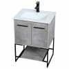 Outlet ⭐ Elegant Furniture & Lighting Elegant Decor Gerard 24" Single Porcelain Top Bathroom Vanity In Concrete Gray 😉