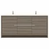Cheap 🤩 Alya Bath Sortino 72" Double Bathroom Vanity, Gray 🌟
