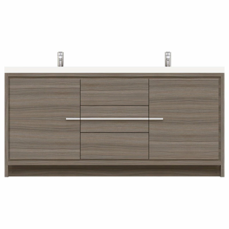 Cheap ๐คฉ Alya Bath Sortino 72" Double Bathroom Vanity, Gray ๐
