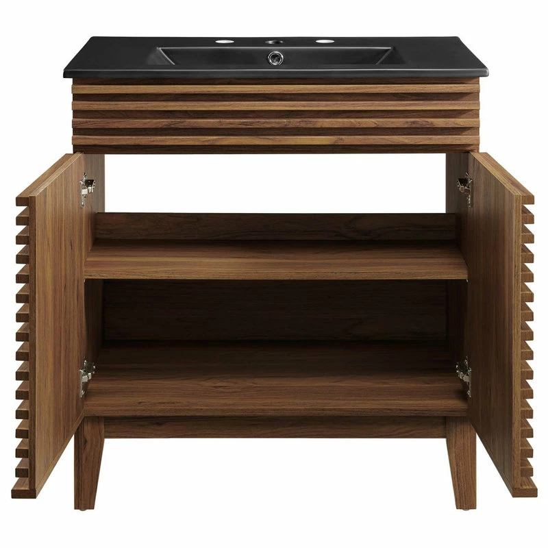 Top 10 ๐ First Of A Kind Render 30" Bathroom Vanity - Walnut Black โจ - Image 5