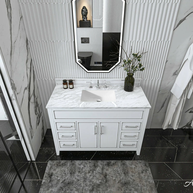 Outlet ๐ Ancerre Designs Aspen Bathroom Vanity Set, White, 48" โ - Image 12