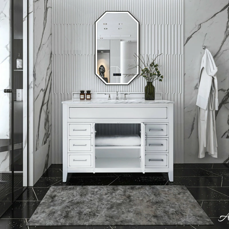 Outlet ๐ Ancerre Designs Aspen Bathroom Vanity Set, White, 48" โ - Image 10