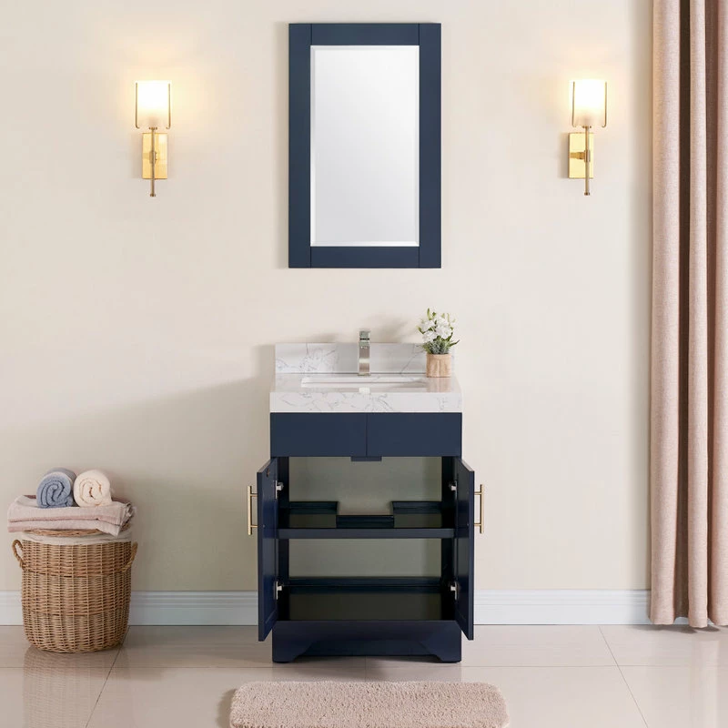 Brand new โค๏ธ Tile Generation 24" Vanity Wood Body And Quartz White, Marine Blue ๐ - Image 7