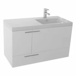 Best Pirce 😍 ACF International 39" Vanity Cabinet With Fitted Sink, Glossy White 👏