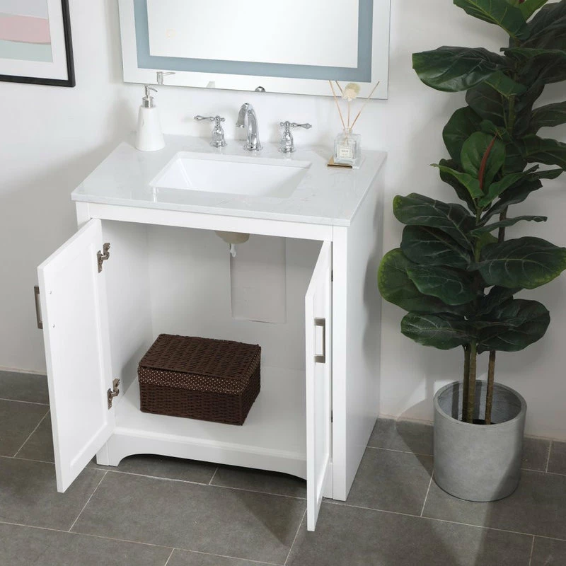 Budget 😍 Elegant Furniture & Lighting Maisie 30" Single Bathroom Vanity, White 🎁 - Image 4