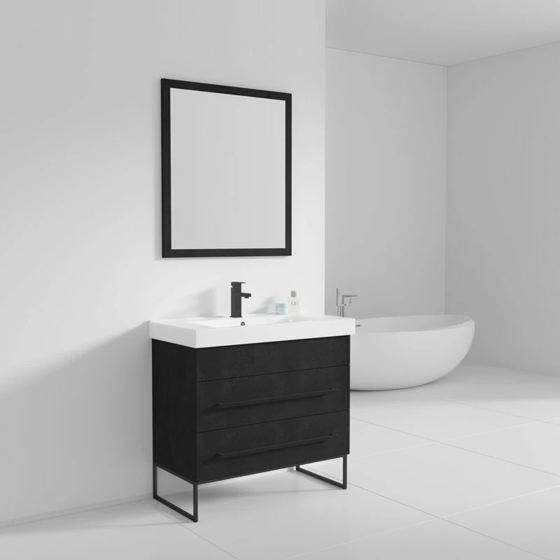 Best reviews of ๐ Fine Fixtures Modern Vanity Set, Black Marble, 36", Black Hardware โจ - Image 5