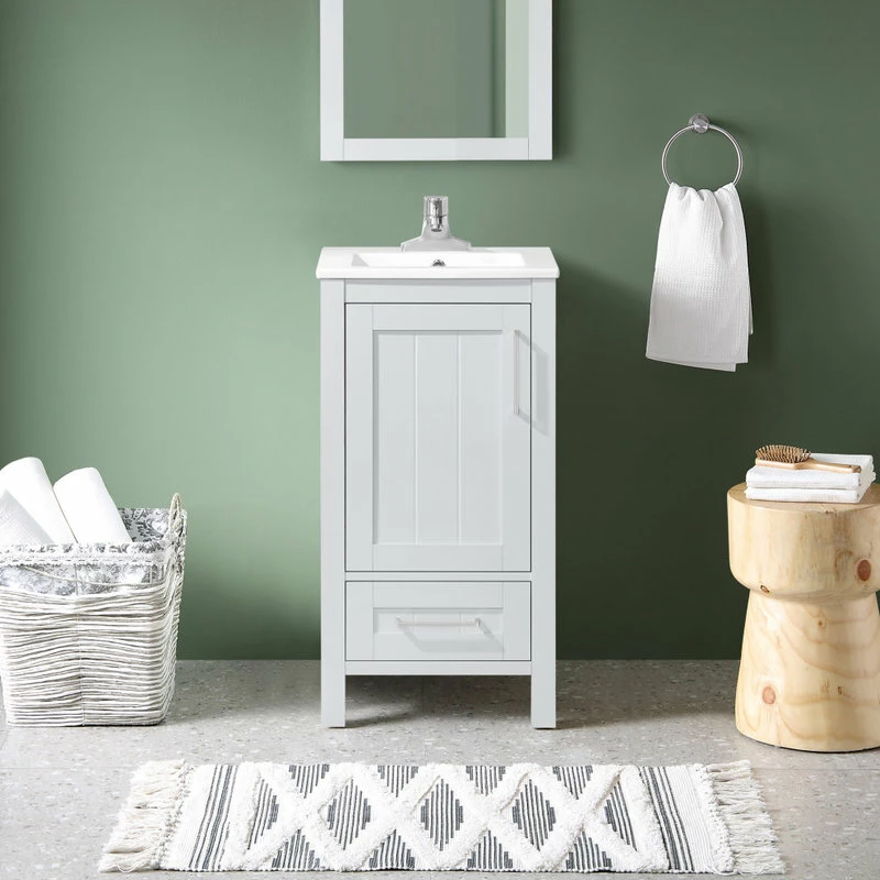 Outlet ๐ฅ Ove Decors Kansas 18" Single Sink Bathroom Vanity Set With Countertop, Dove Grey ๐ - Image 3