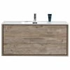 Best Sale 🌟 KUBEBATH De Lusso 48" Wall-Mounted Single Bathroom Vanity In Nature Wood 🤩