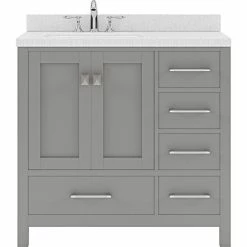 Budget 🎁 Virtu USA Caroline Avenue 36" Single Bathroom Vanity Set In Cashmere Gray 🔥