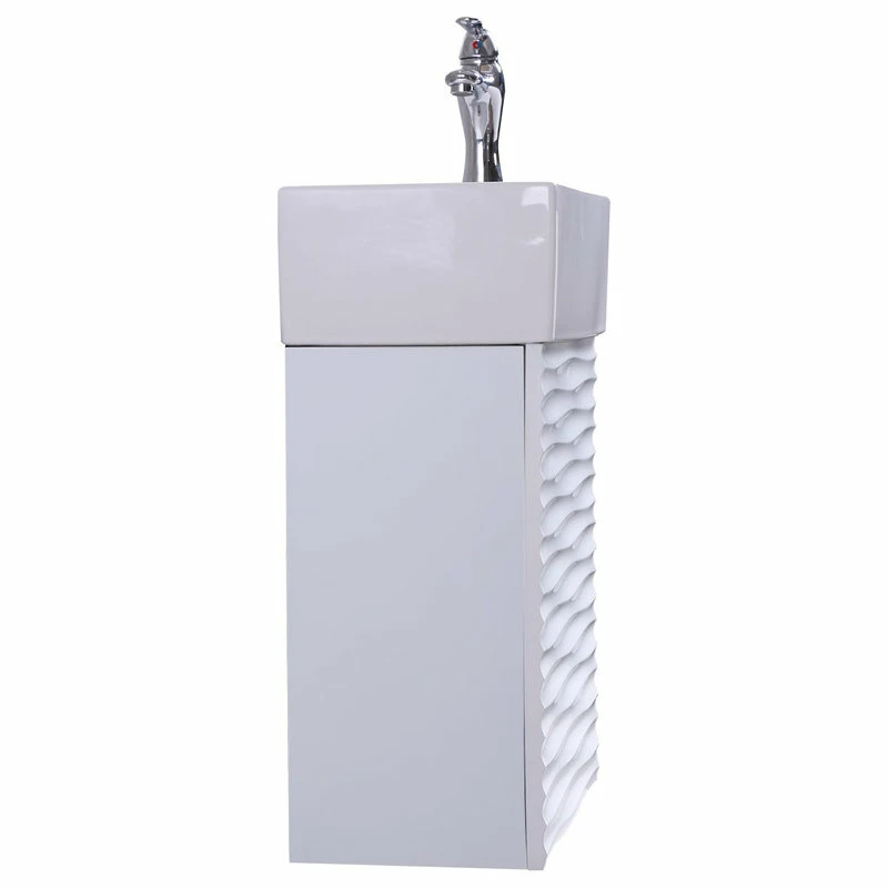 Outlet ๐งจ Renovators Supply Manufacturing White Ripple Wall Mount Vanity Bathroom Sink With Chrome Faucet, Drain, Overflow โญ - Image 4