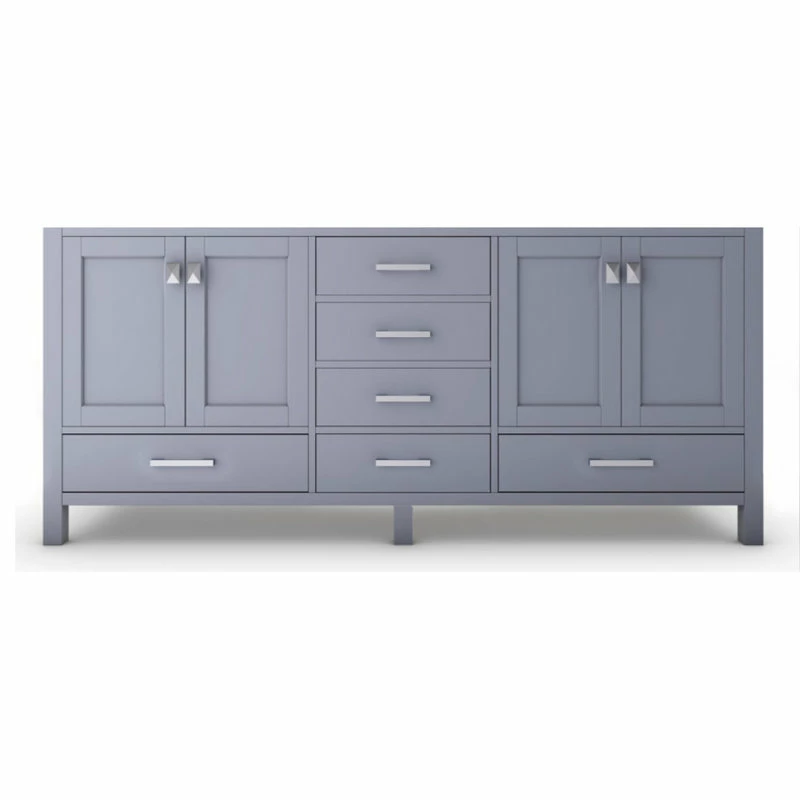 Best Pirce โจ Castello USA Yamyam 59" Double Bathroom Vanity, Base Only, Gray, Chrome Hardware ๐ - Image 2